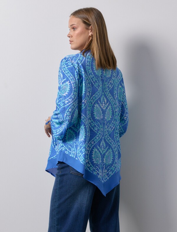 Blusa Plisado AZUL/MULTI