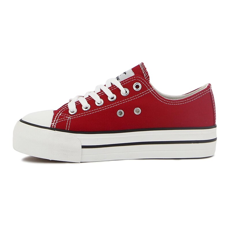 Austral Calzado Casual Lona Con Plataforma Rojo