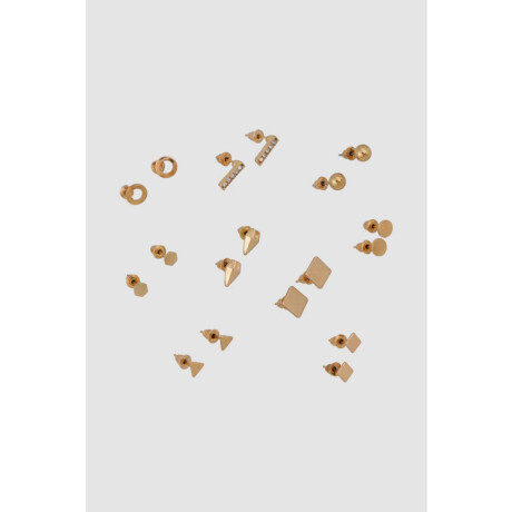Set x9 aros geometricos Oro fuerte