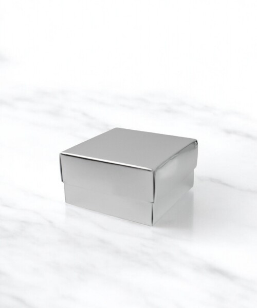 Caja laminada 02 - 8x8x4,5 cm. PLATA