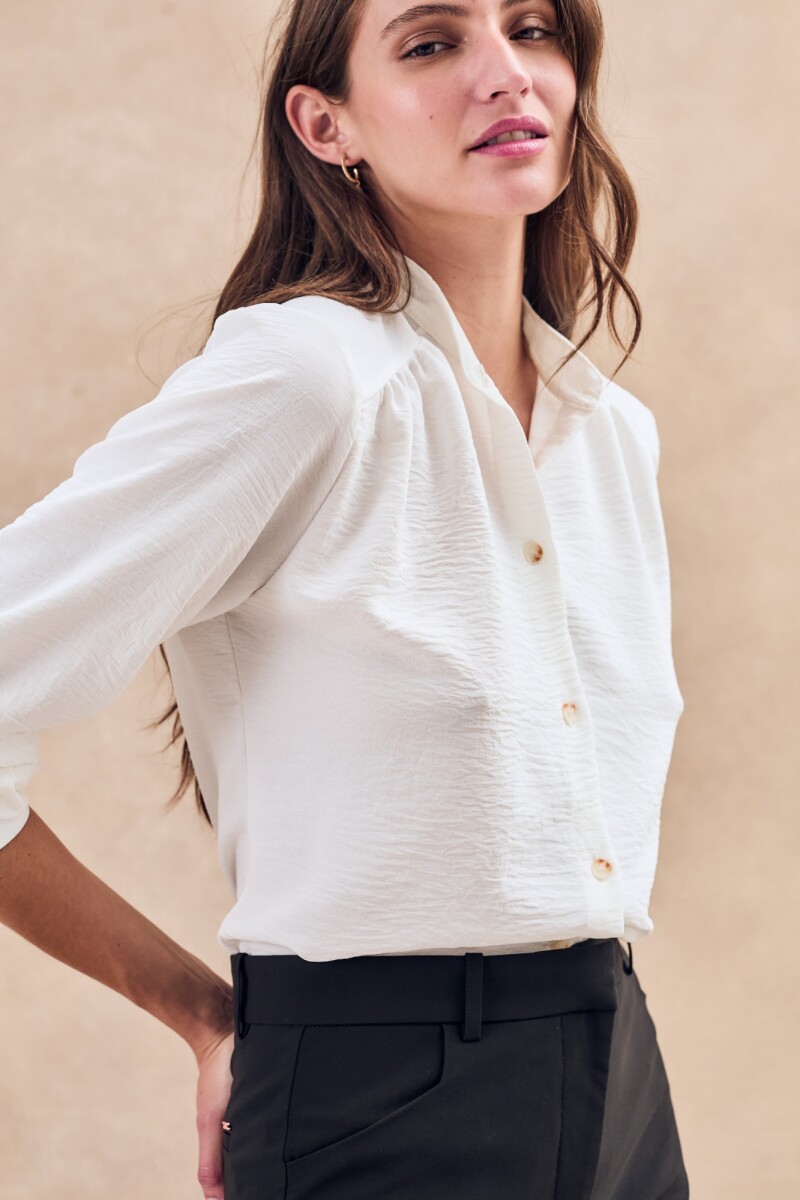 Blusa Cuello Mao Off White