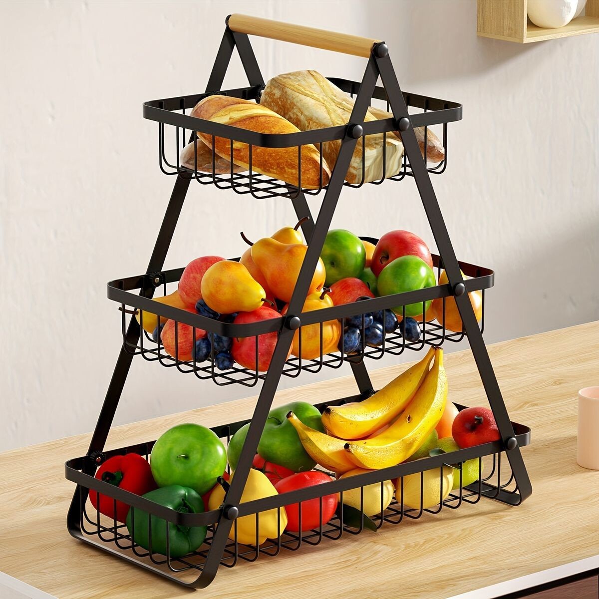 Frutera Triple Piso Metálica Alto 50cm x Ancho 18cm x Largo 36cm 