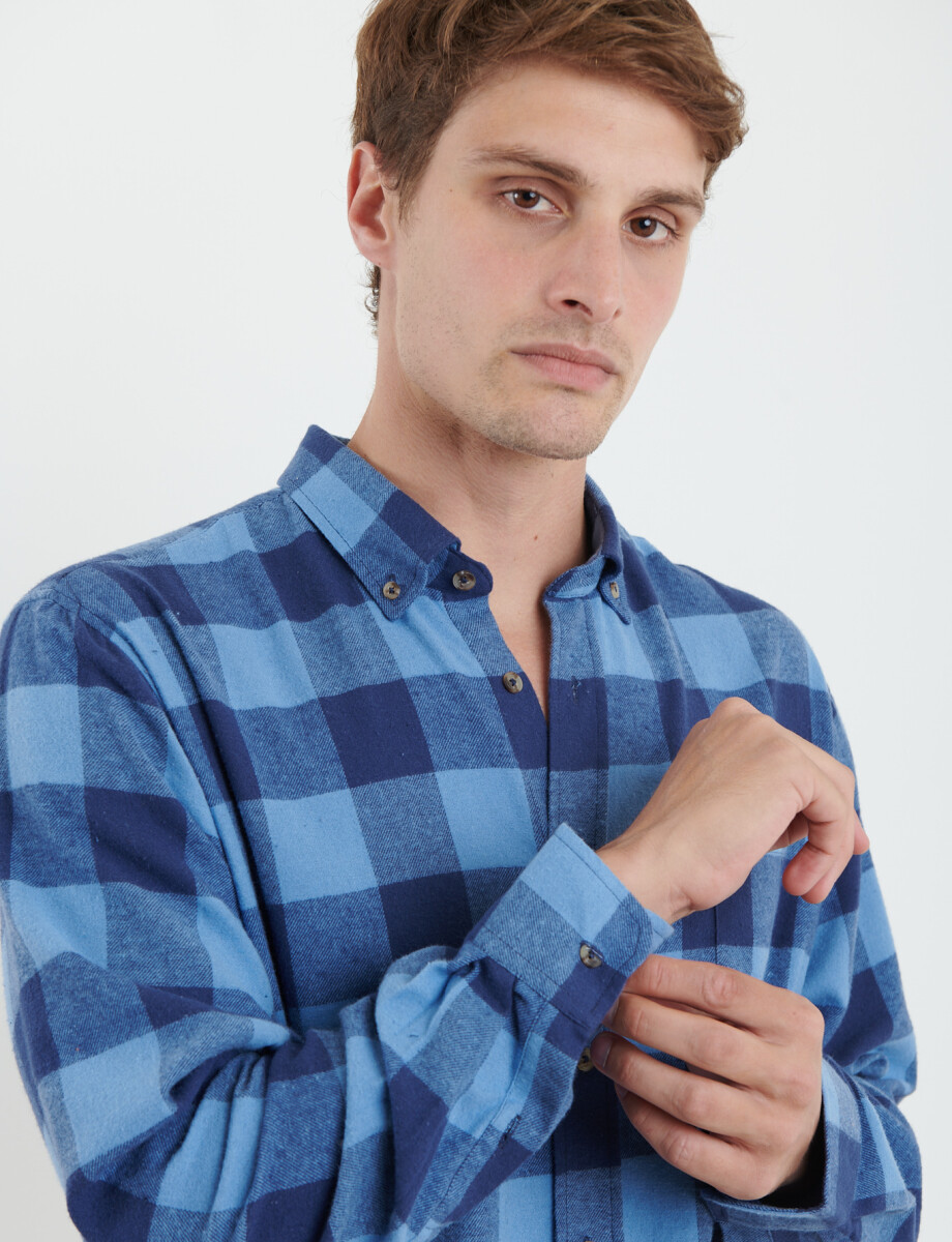 012442 CAMISA HARRINGTON LABEL Azul Oscuro/azul