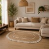 Alfombre en yute ovalada 1.20x0.80 Mts en 2 Colores C/flecos Alfombre en yute ovalada 1.20x0.80 Mts en 2 Colores C/flecos