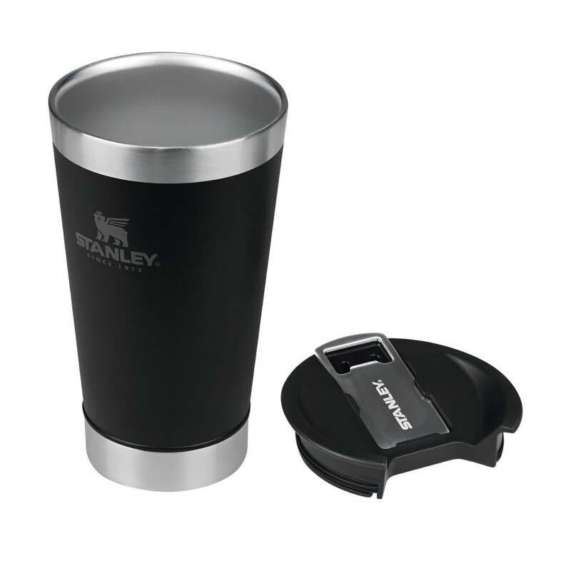 Vaso Stanley De Acero Inoxidable Para Frío, 473 Ml, Con Tapa Negro Liso Vaso Stanley De Acero Inoxidable Para Frío, 473 Ml, Con Tapa Negro Liso