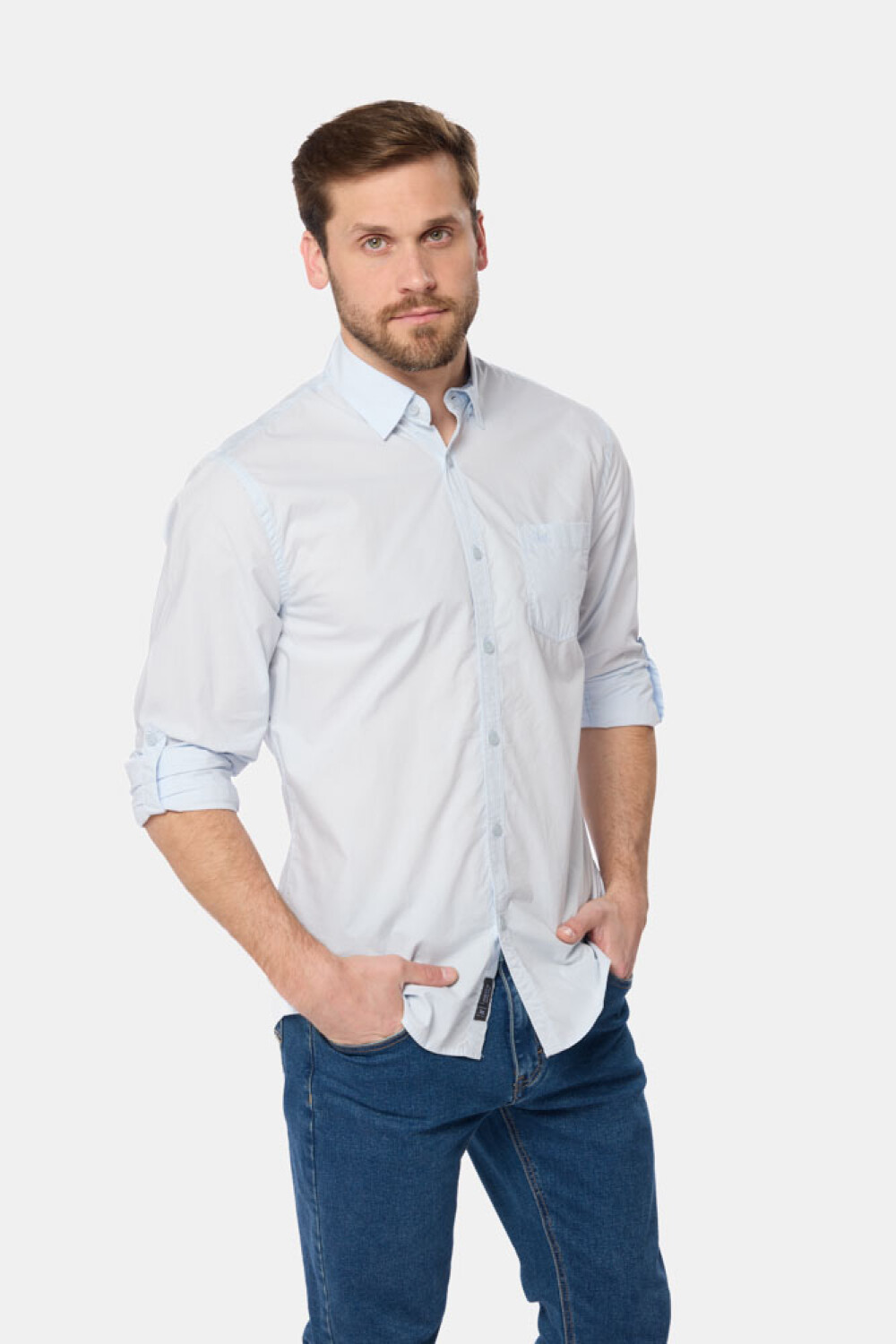 CAMISA LISA Celeste