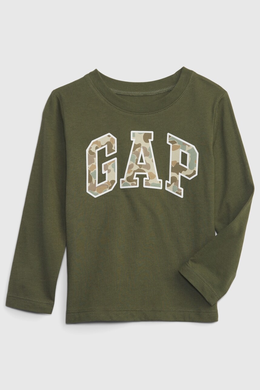 Remera Logo Gap Toddler Niño Army Jacket Green