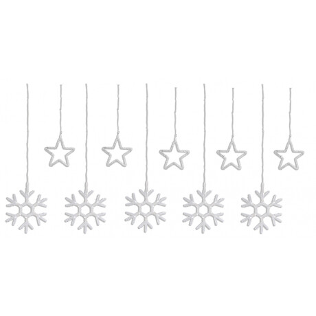 Luces led cortina con estrellas y copos de nieve Luces led cortina con estrellas y copos de nieve