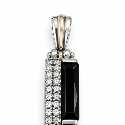 Colgante rectangular con zirconias Colgante rectangular con zirconias