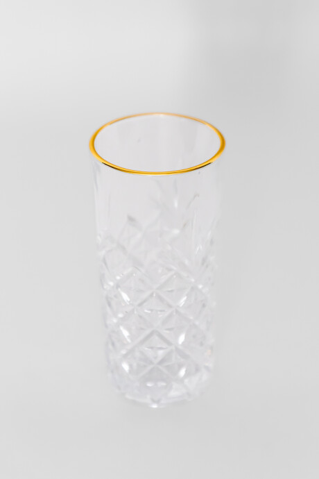 Vaso Craquel Borde Dorado Estampado 4