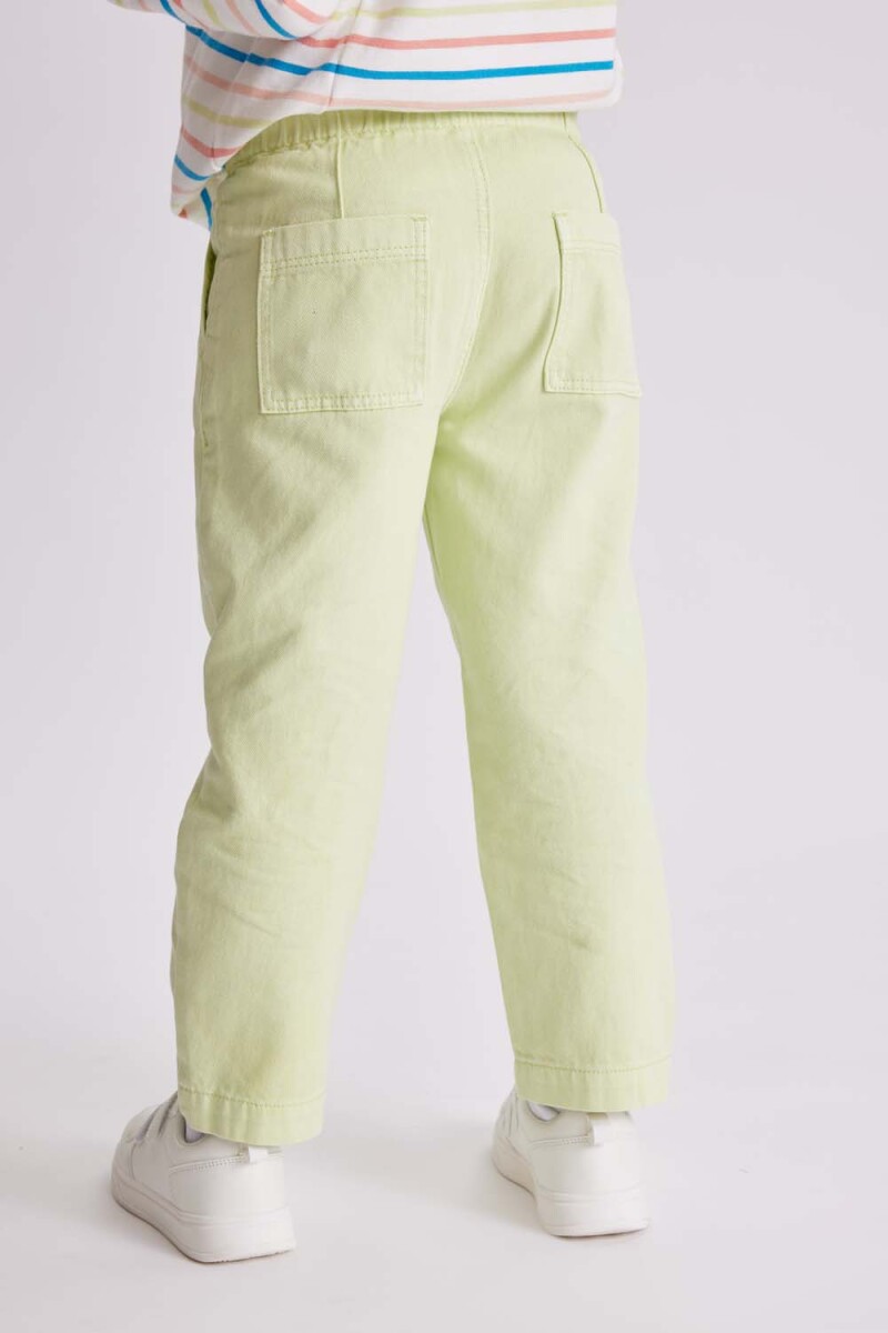 Pantalón jean paper bag Verde Matcha