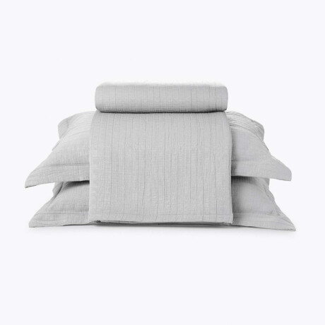 Juego Colcha y Funda Dohler 1 Plaza 100% Microfibra Gris Plata