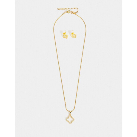 Set De Aros Pasantes Y Cadena Dorado