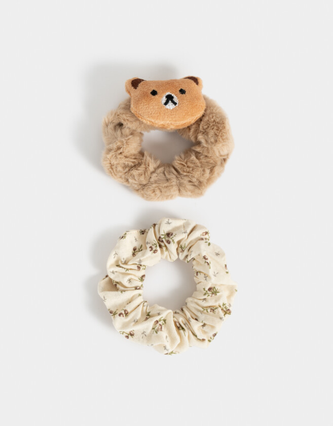 Gomitas Infantiles Animalito Set De Scrunchies Infantiles - Combinacion Bicolor