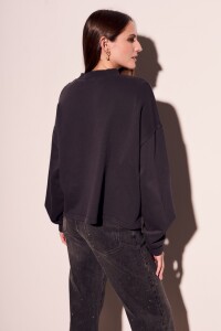 Sweater Algodón Lavado Negro Lavado