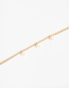 Pulseras Flexibles Metal Pulsera Flexible Con Perlas Bañada En Oro - Dorado