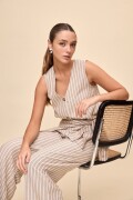 CHALECO JACARANDA STRIPED Beige Claro