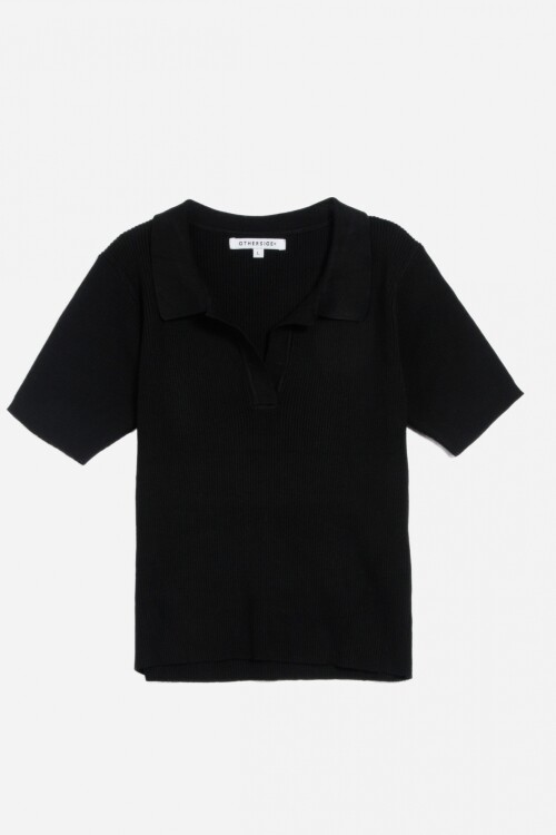 Top cuello polo NEGRO