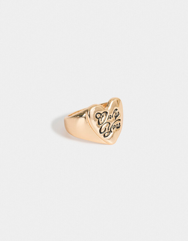 Anillos Medianos y Grandes Con corazón Anillo Corazón Only You - Dorado