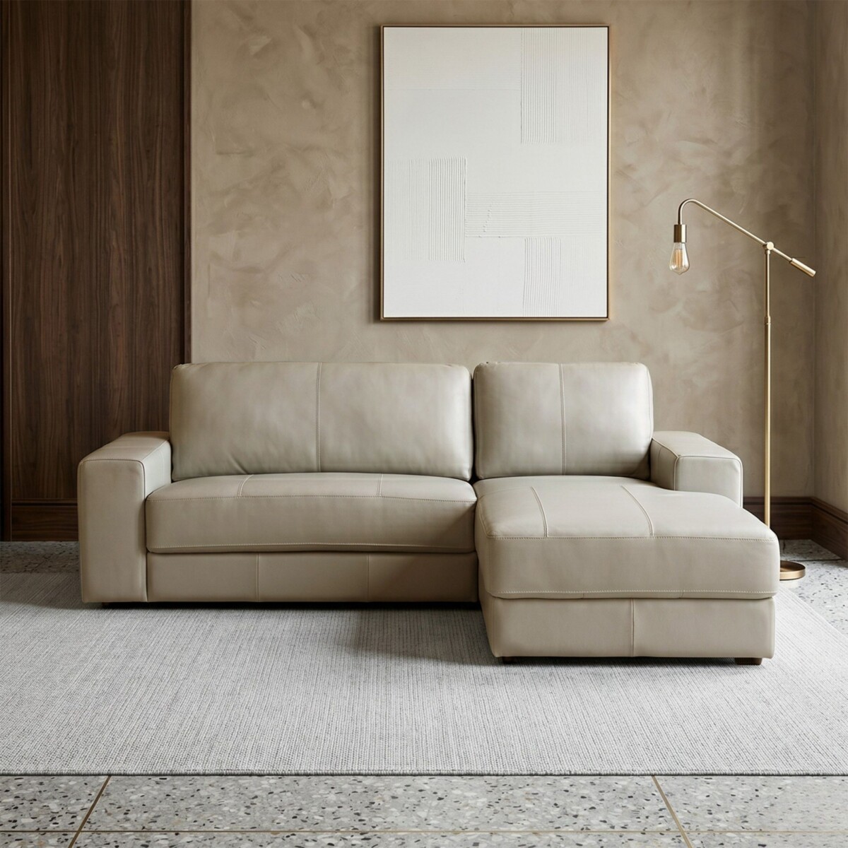 Sillón 3 cuerpos con Chaise - Como - Arena Izquierdo 