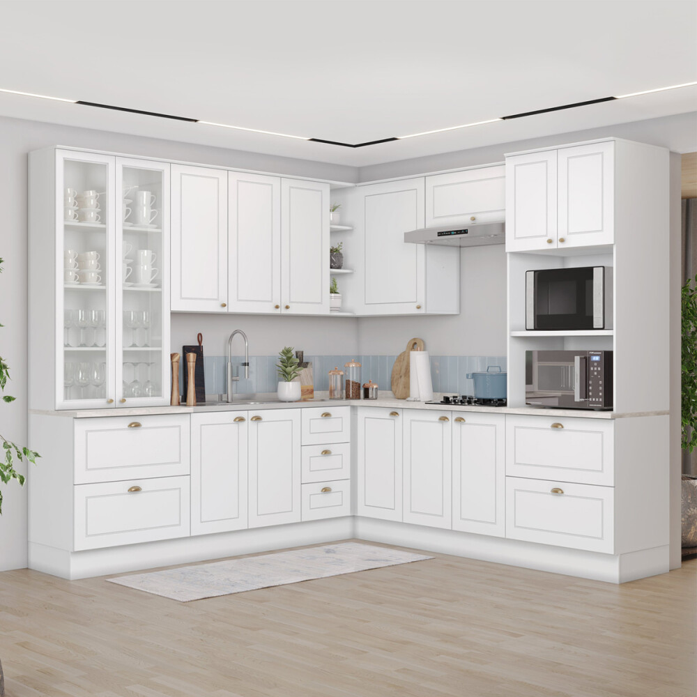 BAJO MESADA ARMARIO 2 PUERTAS - LÍNEA AMERICANA BLANCO