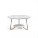 Set Mesa Ratona + Mesa Auxiliar Living Nordico Blanco