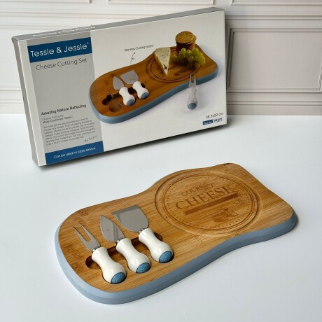 Tabla de Bambú para Queso con 3 Utensilios Tabla de Bambú para Queso con 3 Utensilios