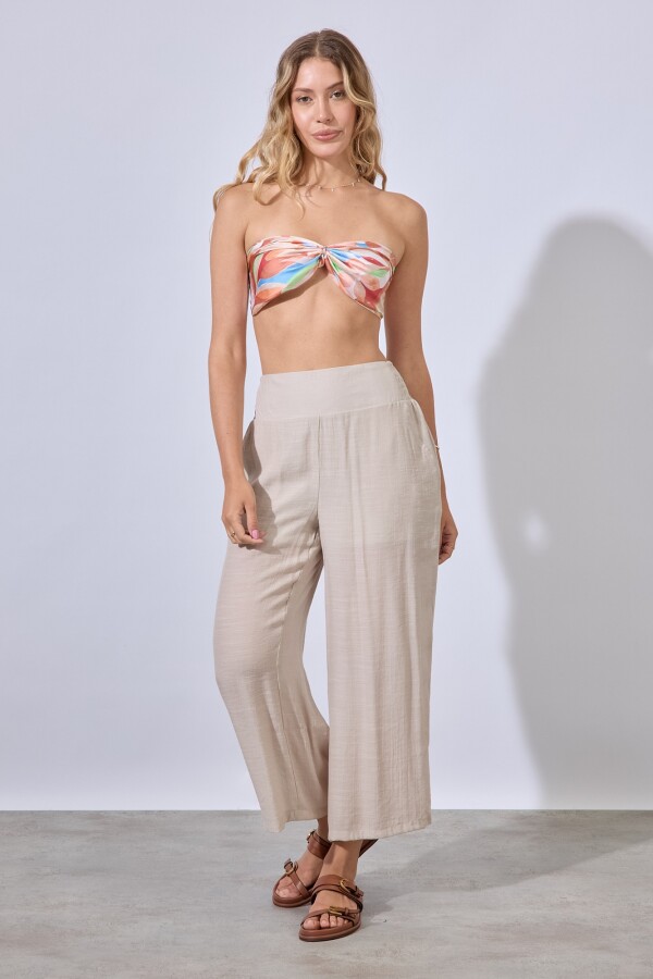 Pantalon Crop BEIGE