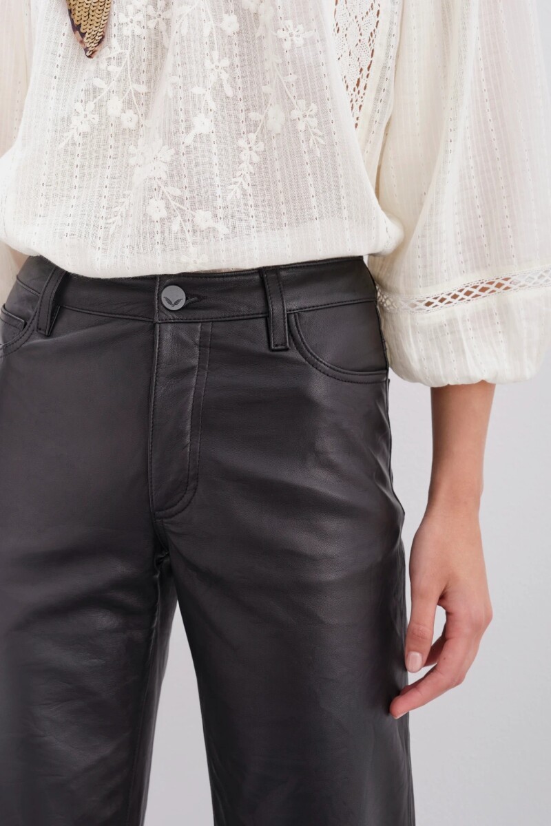 Pantalon Oxford Cuero Negro