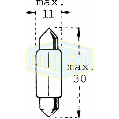 LAMPARA - TUBULAR 12V 10W SV 8,5-8 11x27 TRIFA LAMPARA - TUBULAR 12V 10W SV 8,5-8 11x27 TRIFA