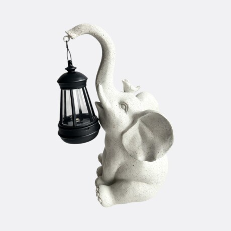 Farol Luz Solar Elefante Con Ave Farol Luz Solar Elefante Con Ave