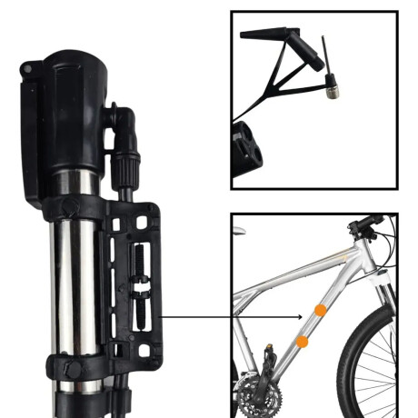 Inflador Manual Bici Pelotas Inflables con Picos Plateado