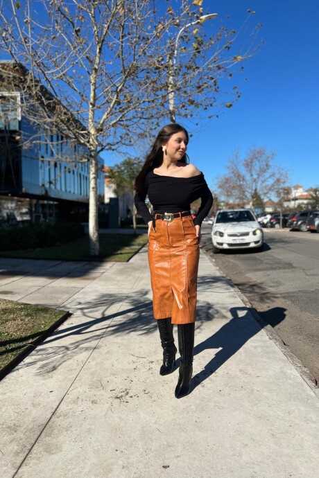 Falda Roma Caramelo