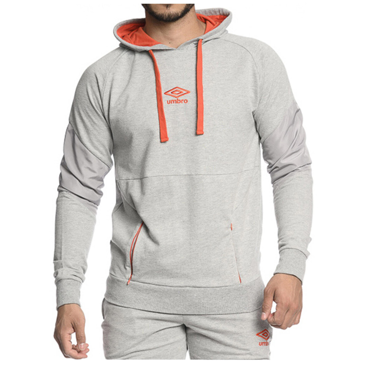 Buzo de Hombre Umbro College - Gris Melange - Anaranjado 