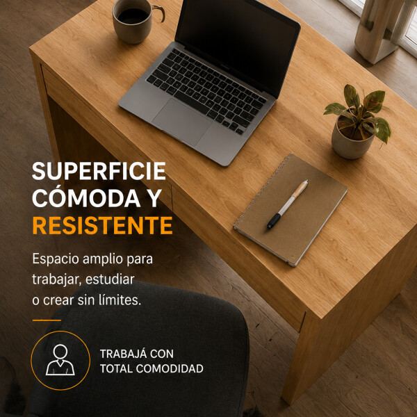 Escritorio ComboHome Diseño Premium 1 Cajón 90Cm Mdf Calidad Marrón 1
