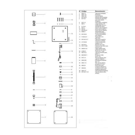 Válvula electrónica para descarga de mingitorio con tapa de acero inoxidable 000