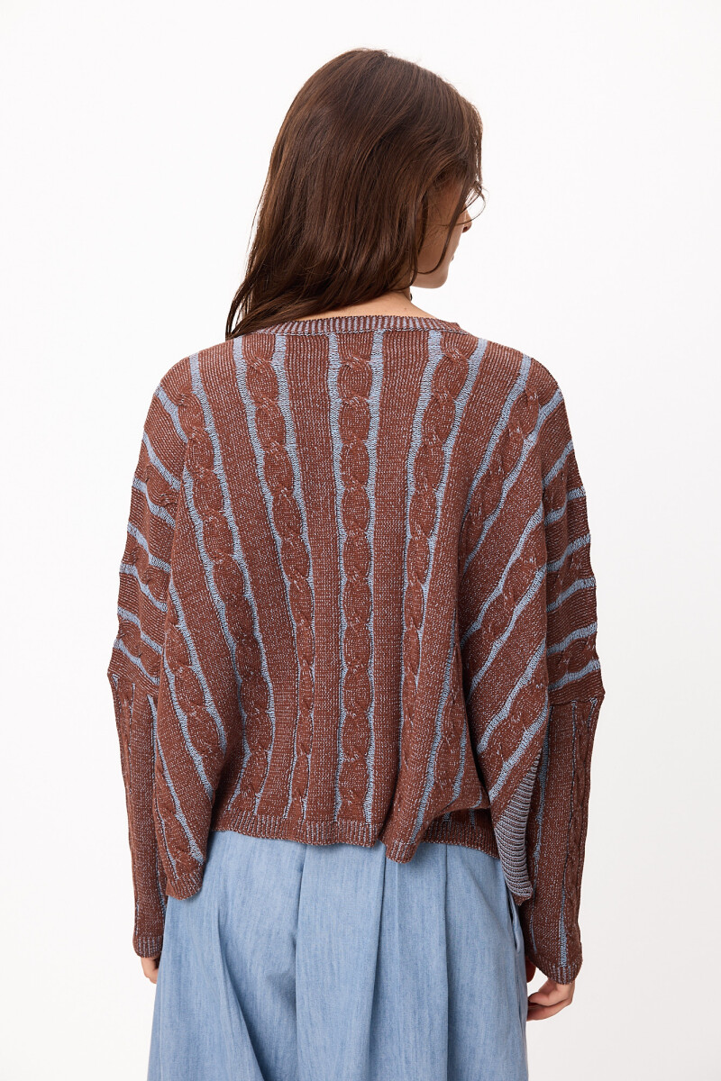 Sweater Oceano Crop Chocolate/Celeste