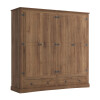Ropero 4 puertas 2 Cajones Madera - Linea mexicana Nogal