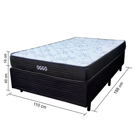 Sommier SUPER MEGA Oggo® - Espuma - GARANTIA 1 AÑO 1y1/2 Plaza - 110 cm