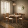 Juego de comedor Mesa de madera y 6 sillas rústicas Juego de comedor Mesa de madera y 6 sillas rústicas