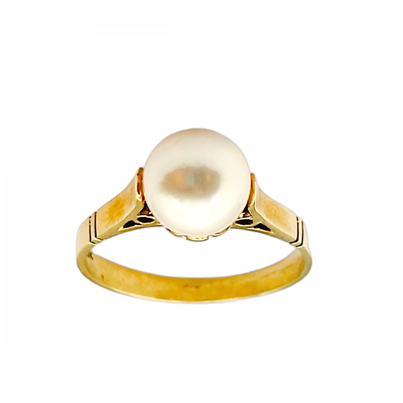 Anillo Solitario-Oro bajo-Perla-AN8163 conperla