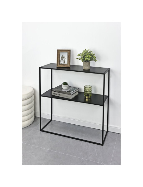 CONSOLA 2 NIVELES 78X27X78CM METAL NEGRO CONSOLA 2 NIVELES 78X27X78CM METAL NEGRO