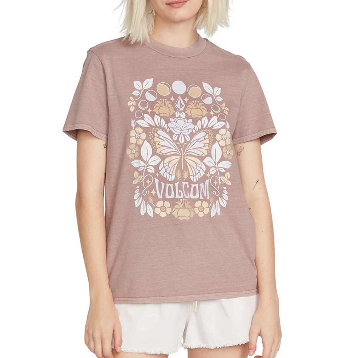 Remera Volcom Lock It Up Tee - Rosa 