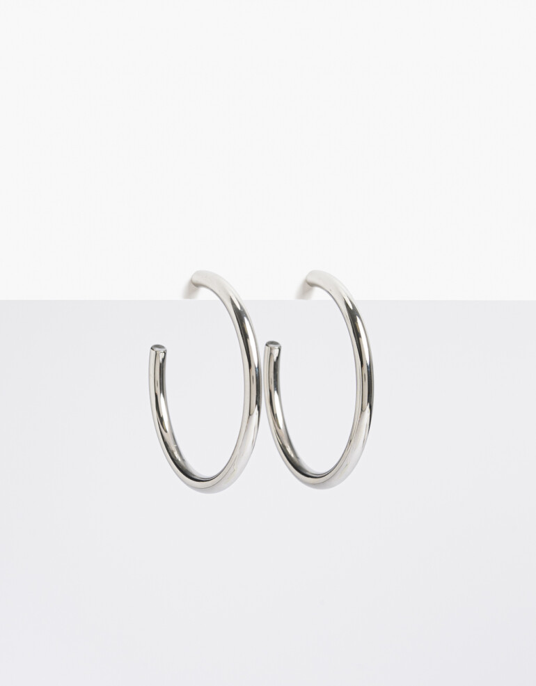 Aros Argollas Metal Aros Argolla De Acero - Plateado