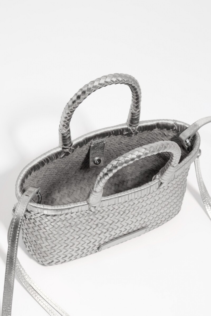 BOLSO MINI TRENZADA Plata