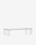 Mesa de centro Adularia de cristal templado transparente 140 x 60 cm