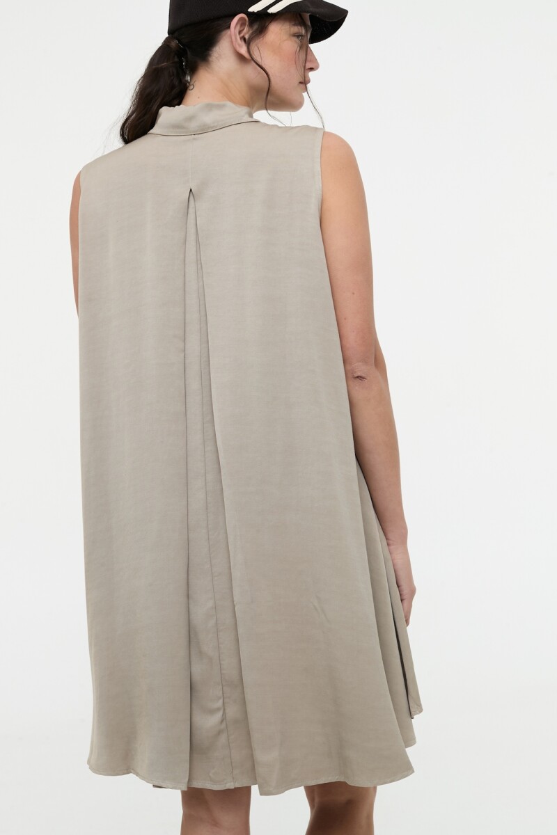 VESTIDO CORTO CON CUELLO Vison