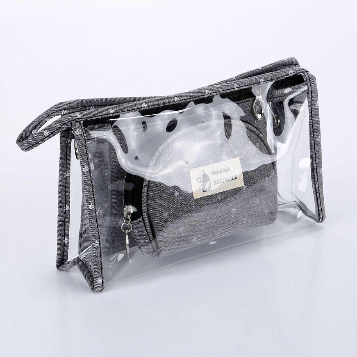 Necessaire 3 Estuches Natural Style - Gris 