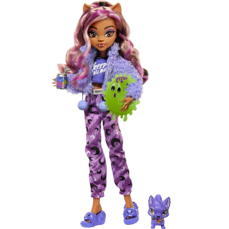 Muñeca Monster High Y Accesorios Para Fiesta De Pijamas, Clawdeen Wolf Muñeca Monster High Y Accesorios Para Fiesta De Pijamas, Clawdeen Wolf