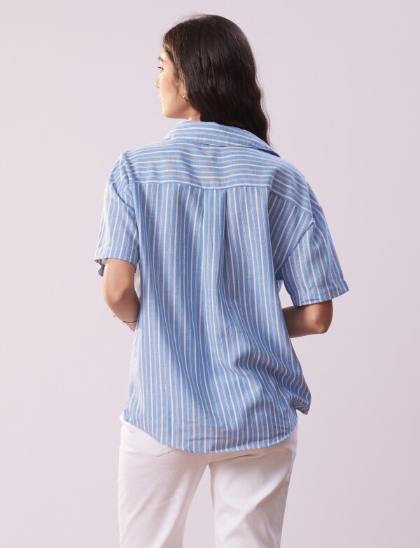 Blusa Cruzada AZUL/MULTI